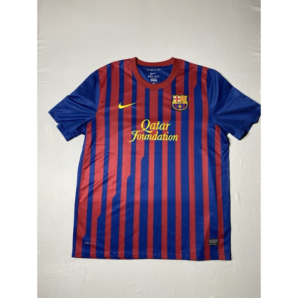 Nike FC Barcelona 2011-12 Home Jersey Mens XL Blue Red Qatar 419877-486